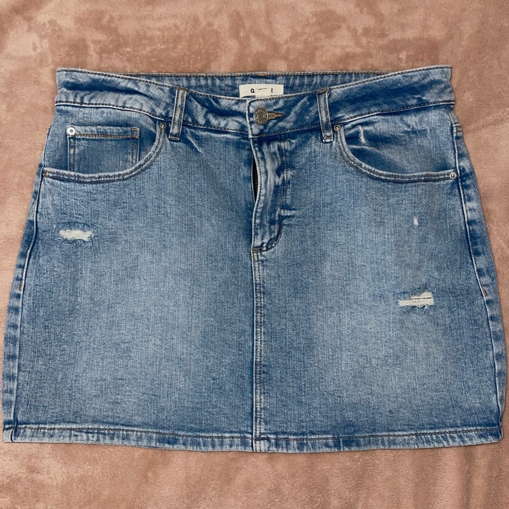 High wasted jean skirt